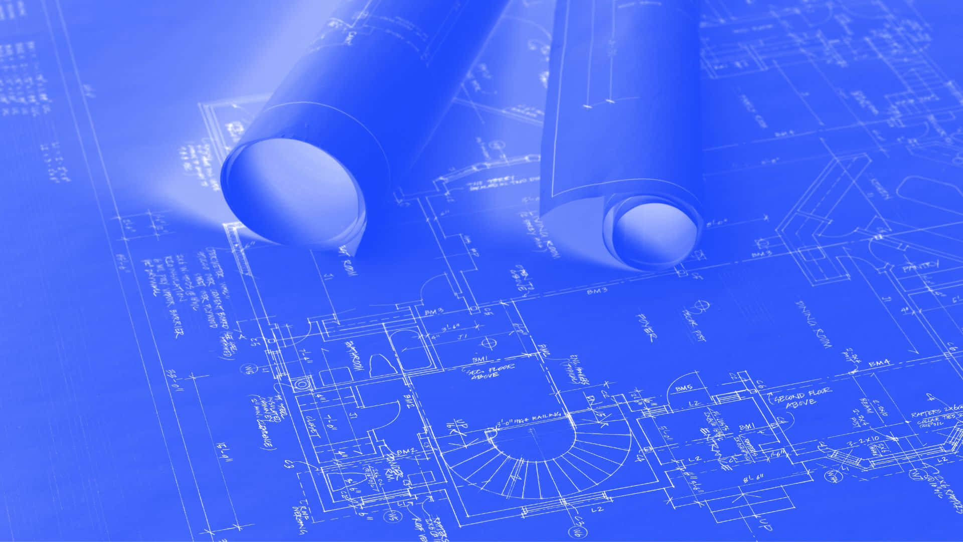 Architectural Blueprint Rolls Background