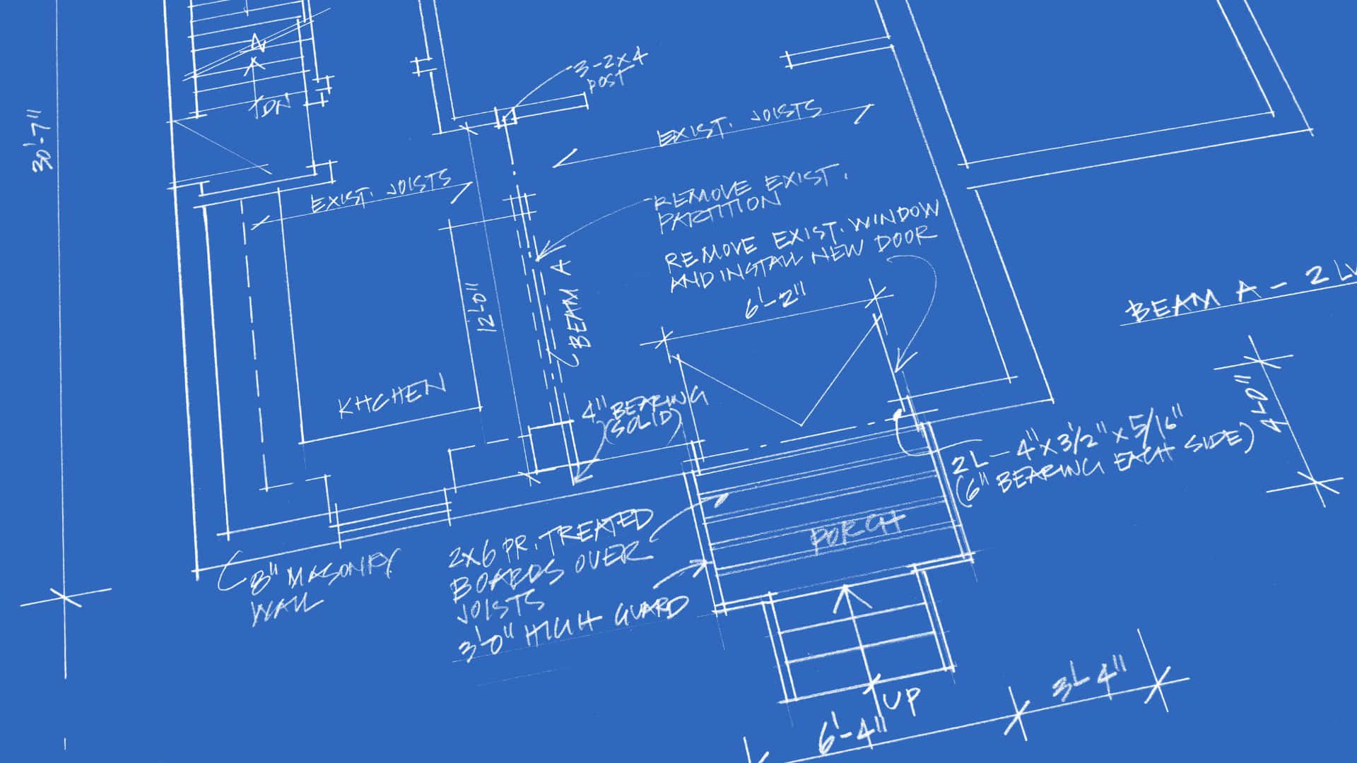 Architectural Blueprint Sketch Background