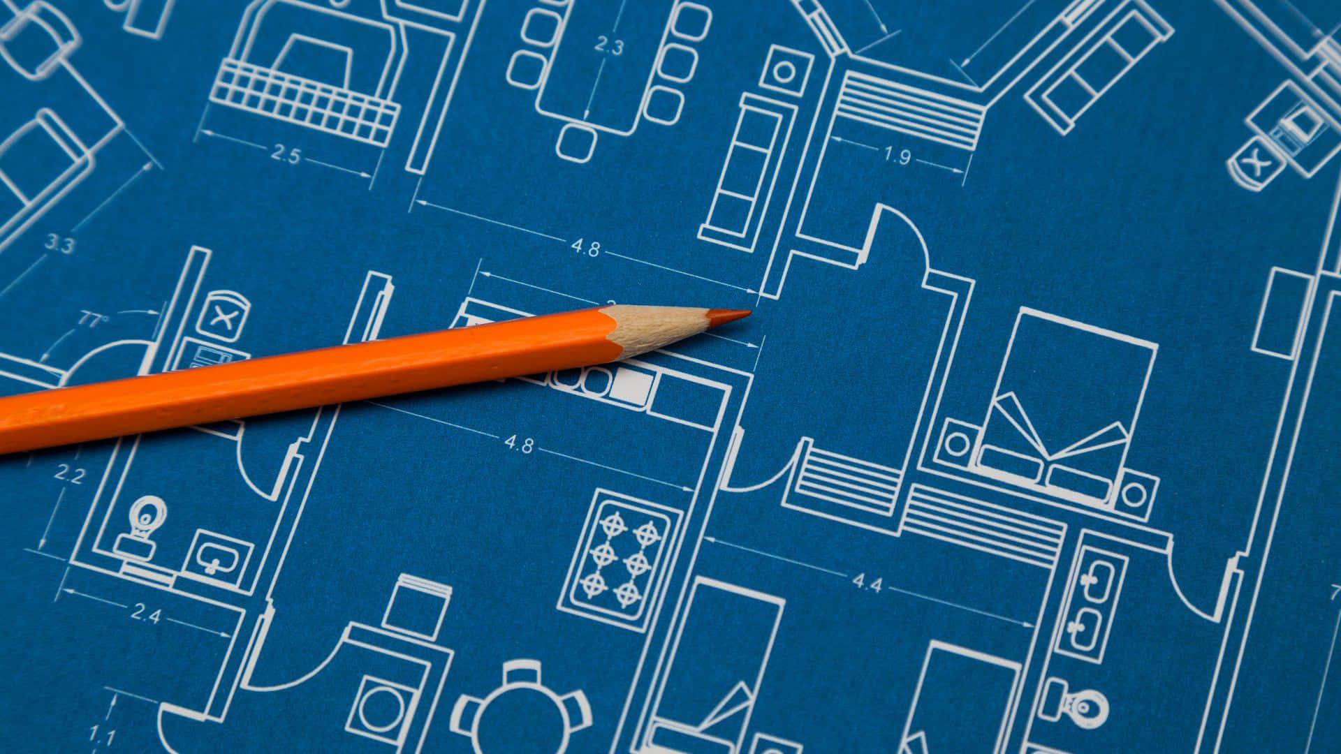 Architectural Blueprint With Pencil.jpg Background