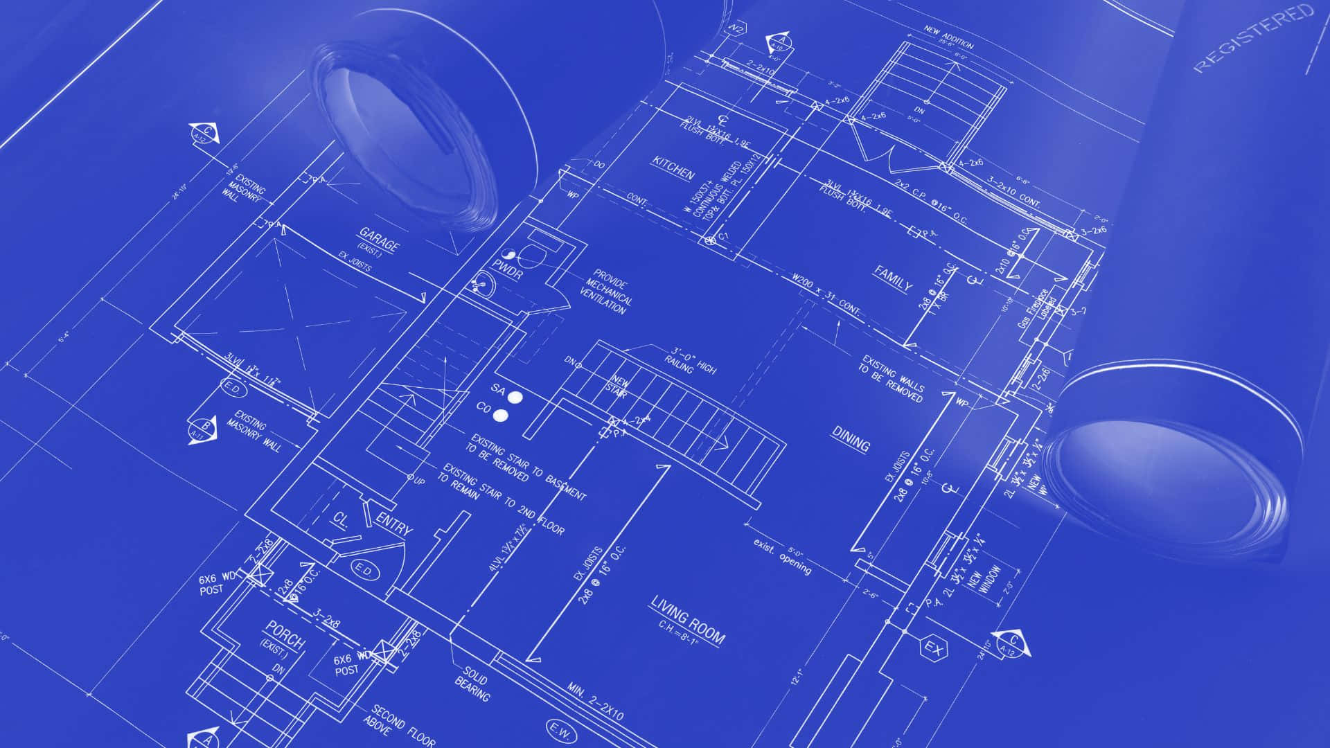 Architectural Blueprintwith Tools Background