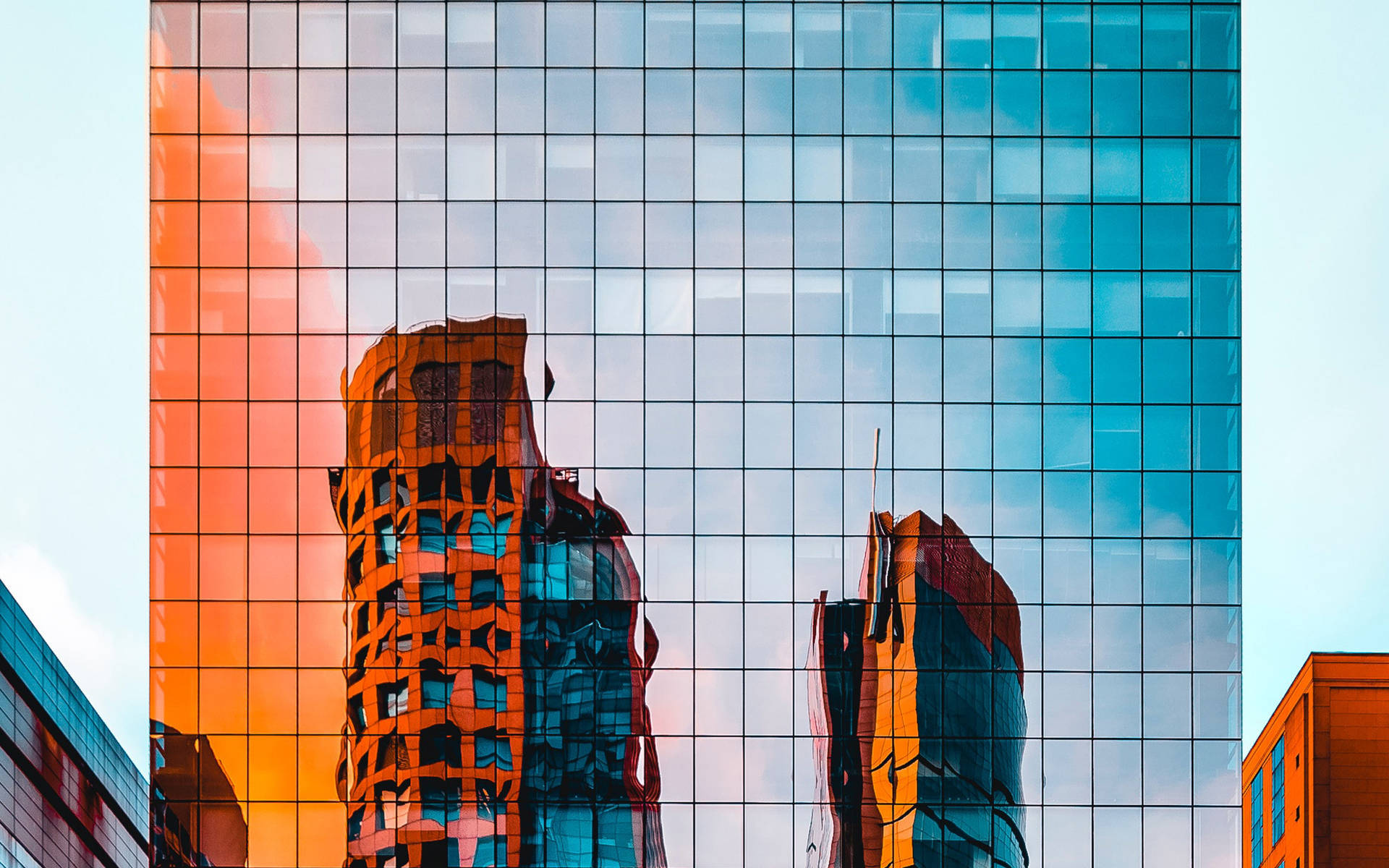 Architecture Facade Abstract Reflection Background
