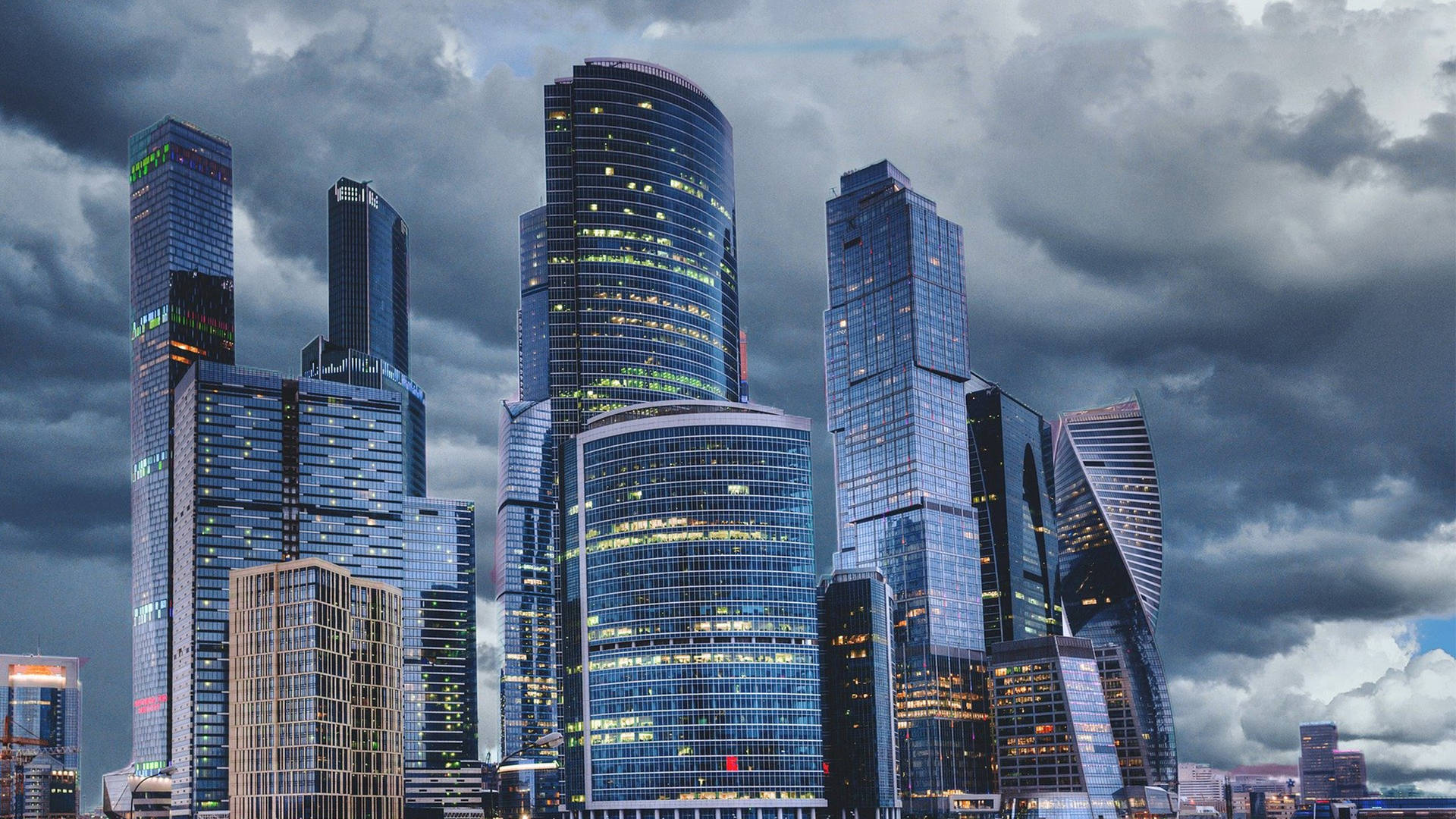 Architecture Moscow City Megalopolis Background