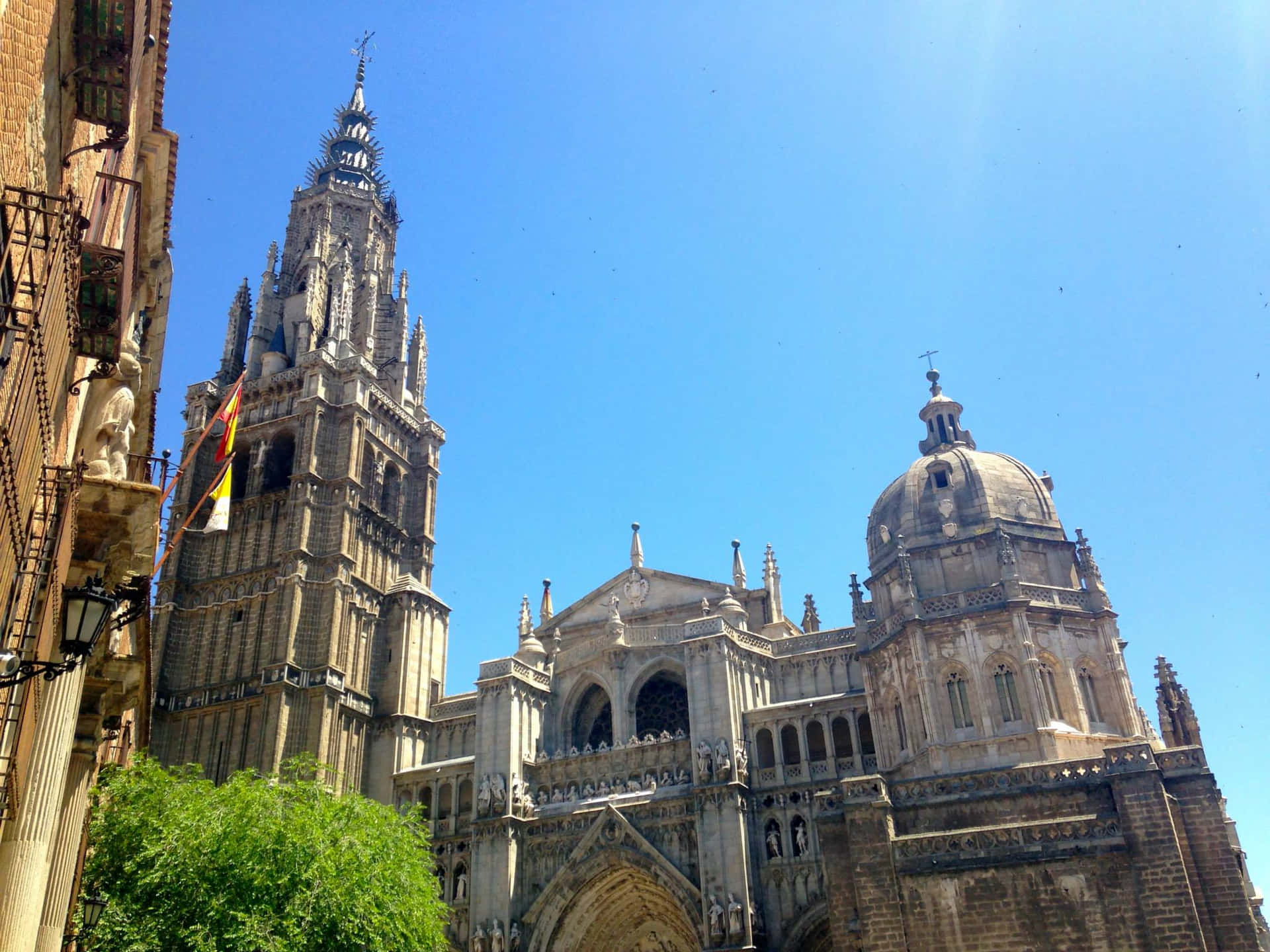Architecture Of Toledo Cathedral Blue Sky Background