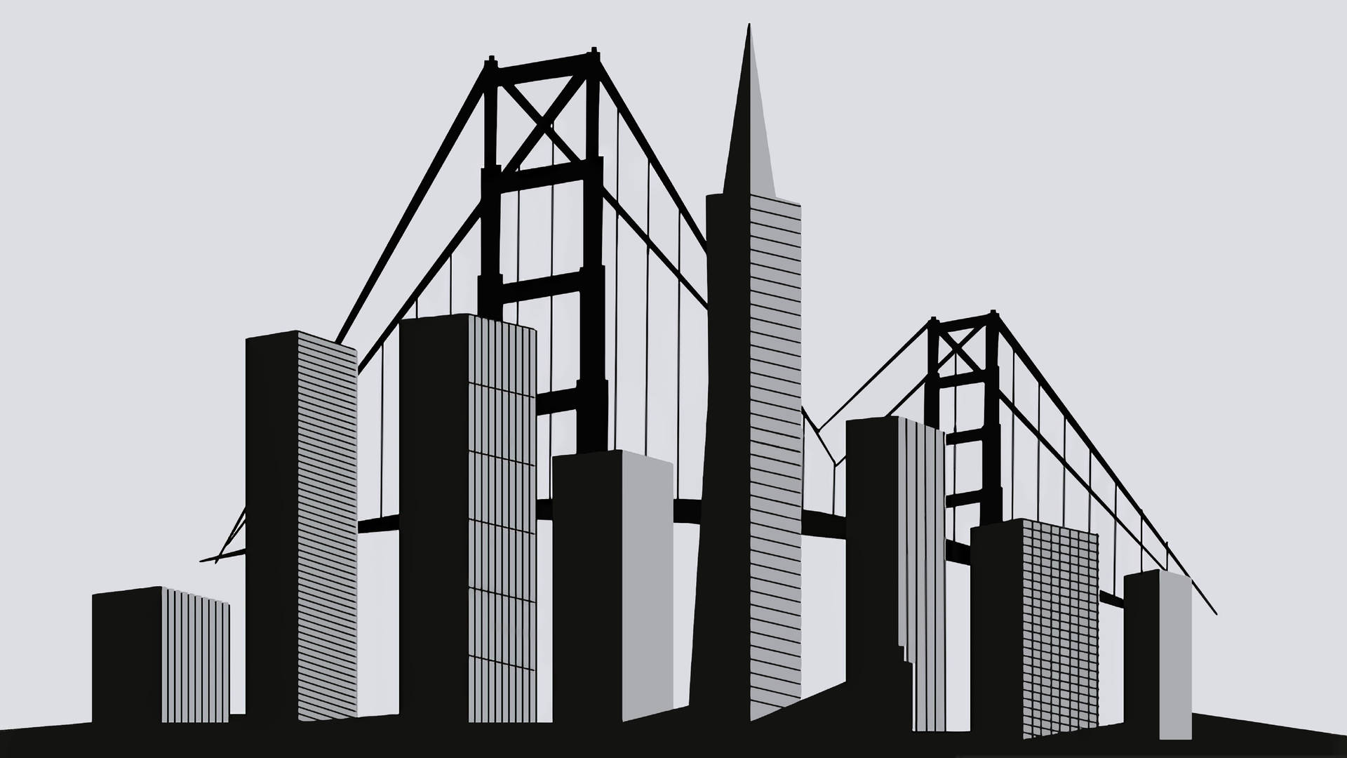 Architecture San Francisco Vector Background