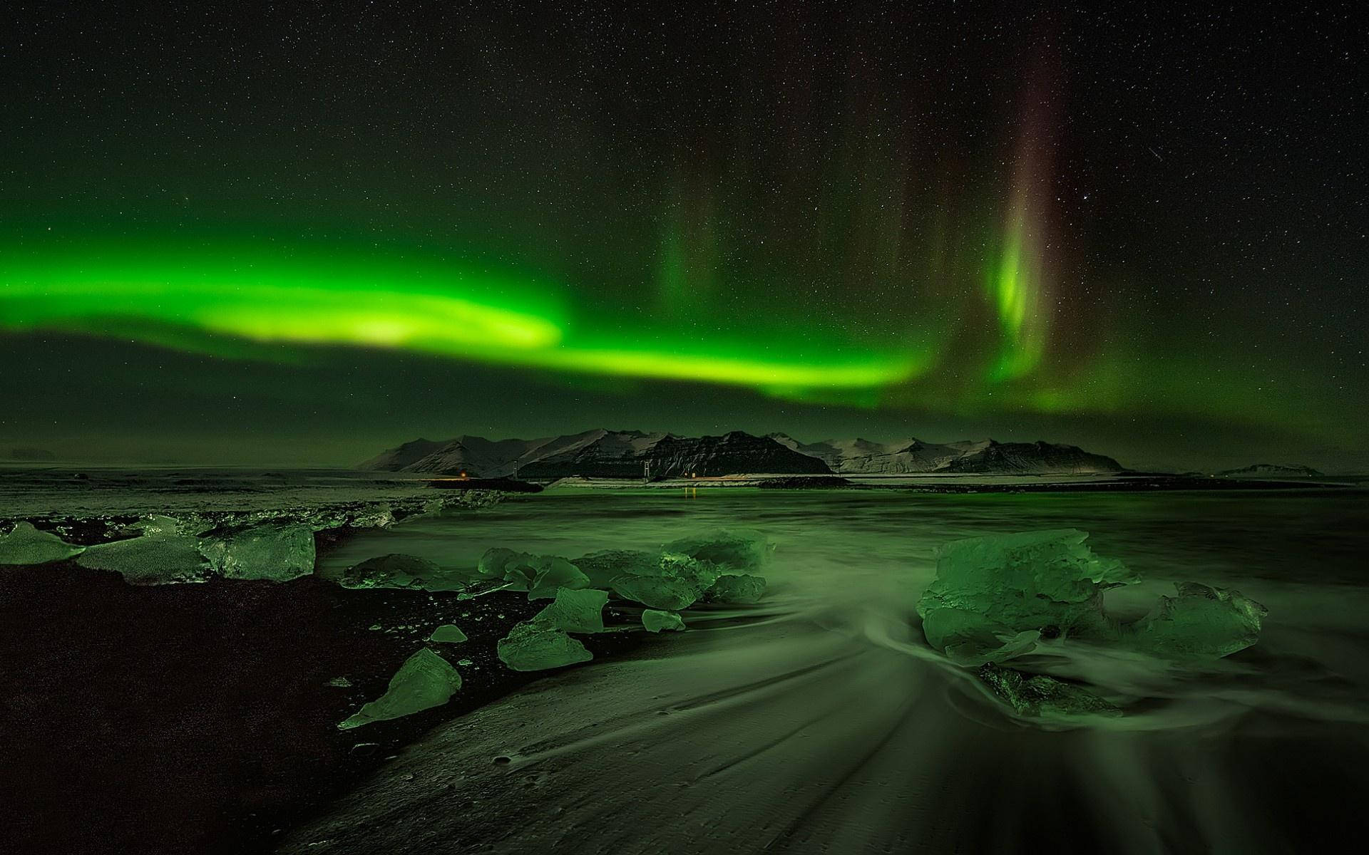 Arctic Aurora Borealis Background