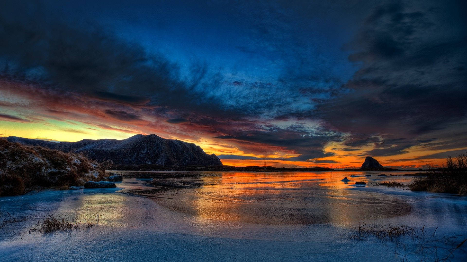Arctic Colourful Landscape Background