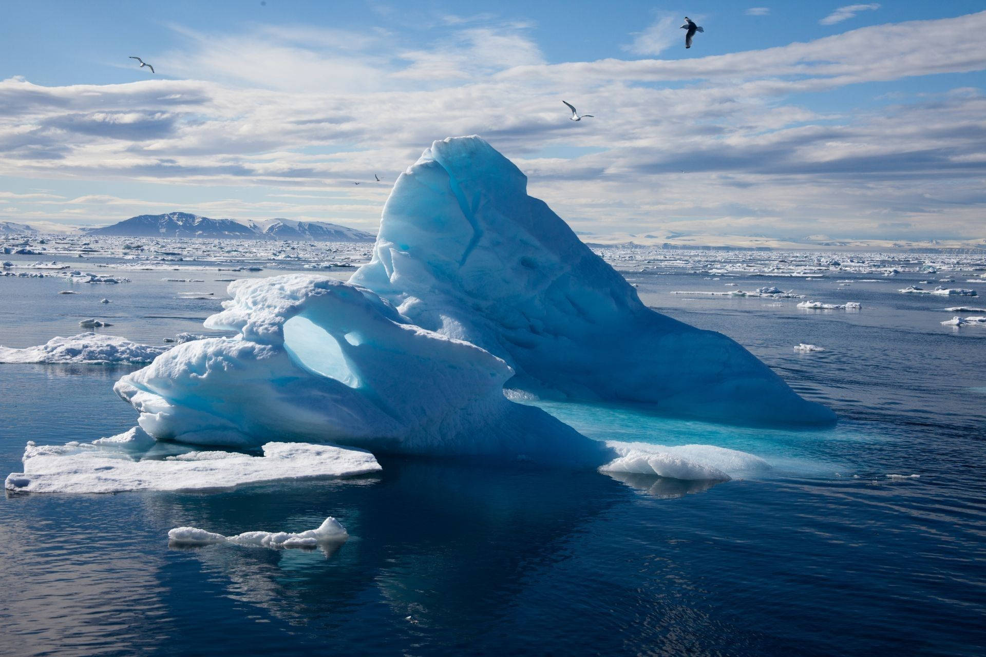 Arctic Cone-shaped Iceberg Background