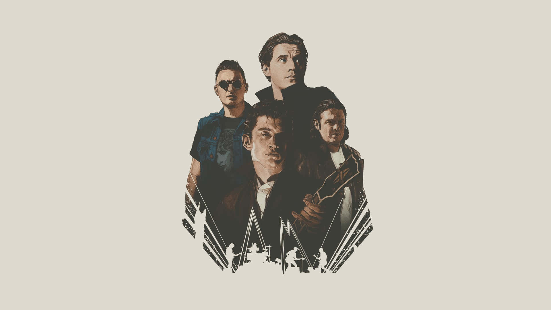 Arctic Monkeys Band Illustration Background