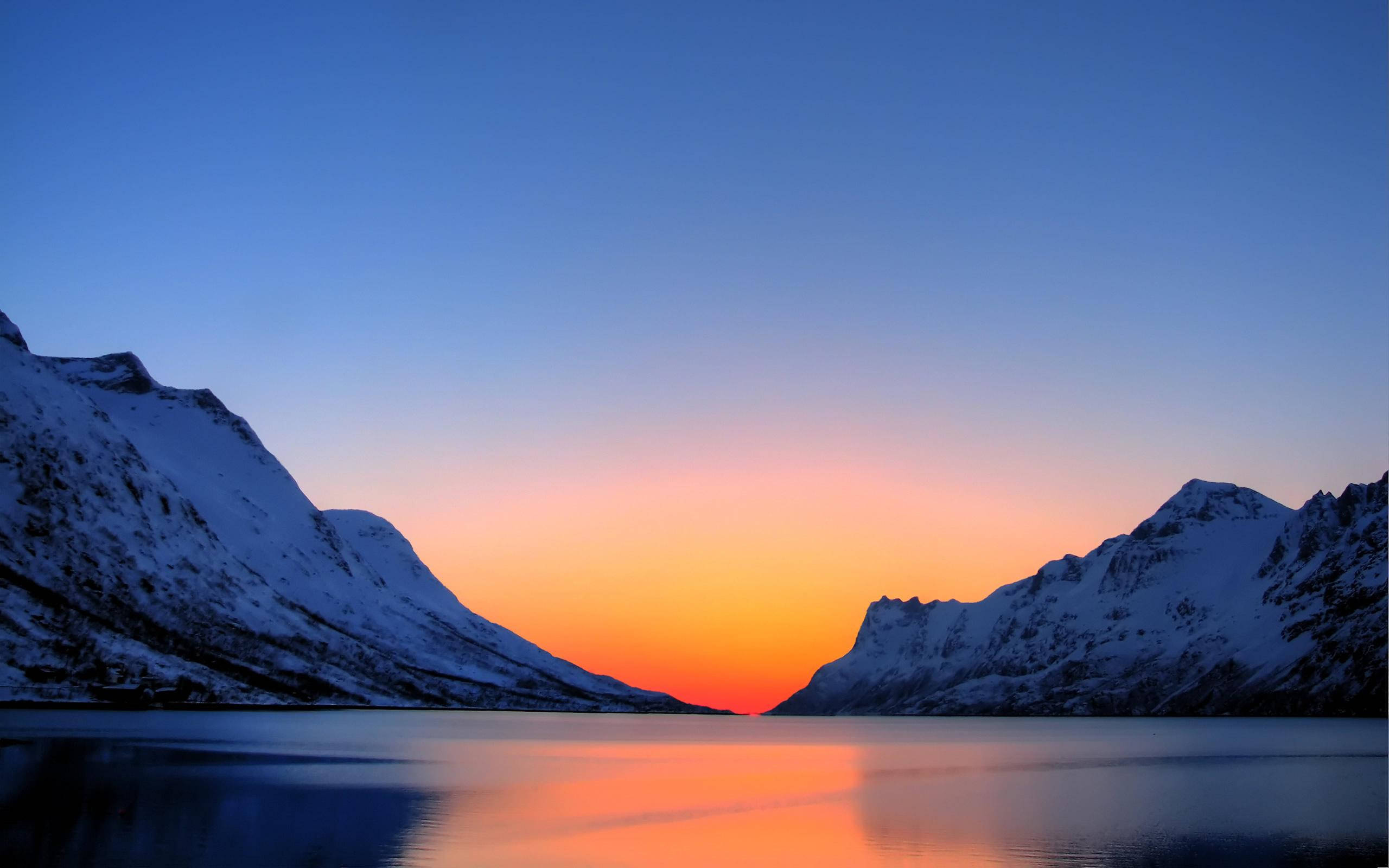 Arctic Orange Sunrise Background