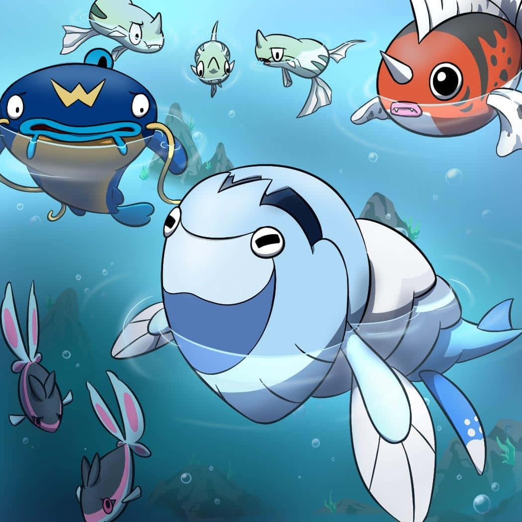 Arctovish Along With Fellow Water-type Pokemon In Action Background
