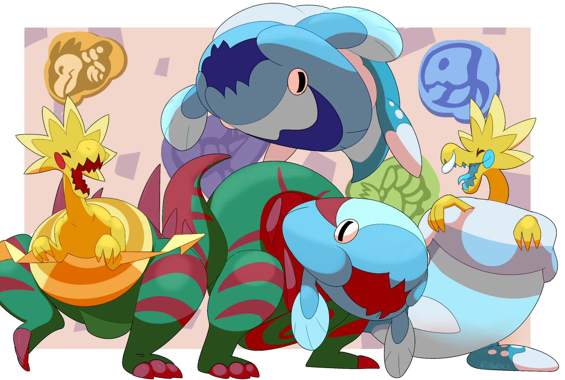 Arctovish And The Fossil Pokemons Background