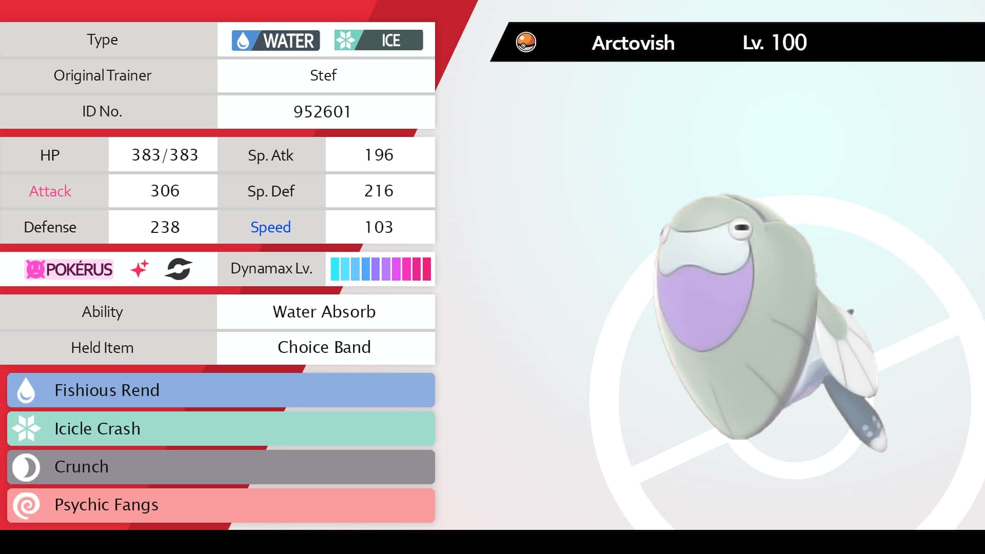 Arctovish Pokémon Data