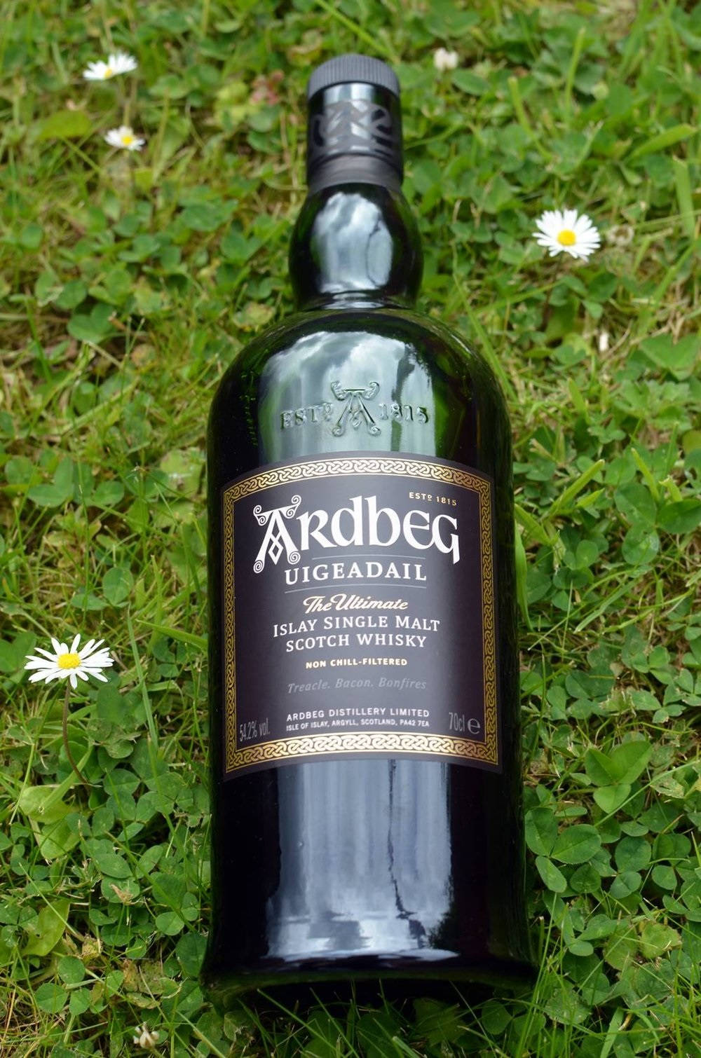 Ardbeg Uigeadail Whisky Bottle On The Grass