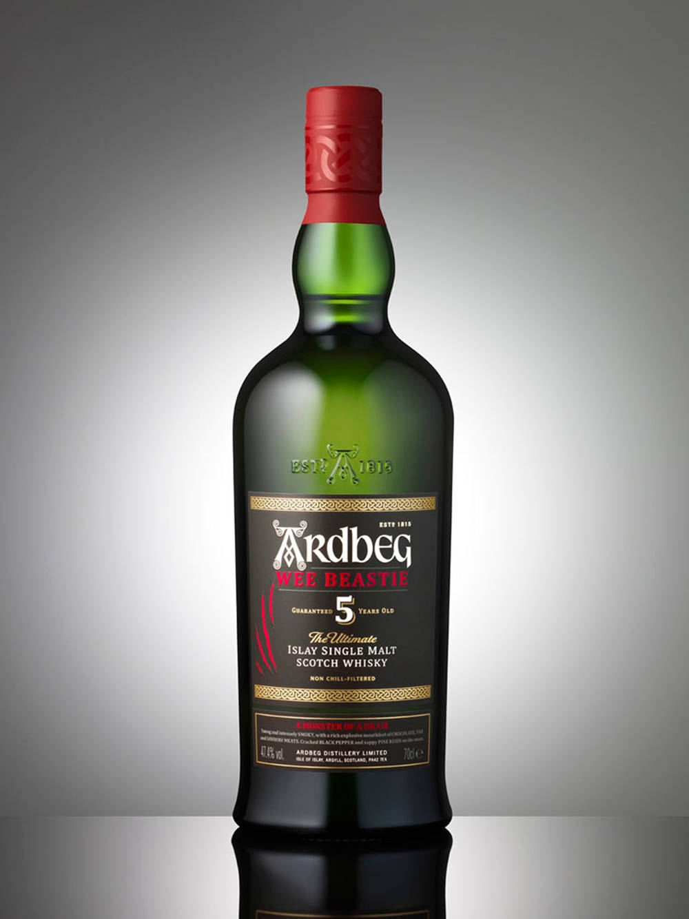 Ardbeg Wee Beastie Whisky Bottle Background