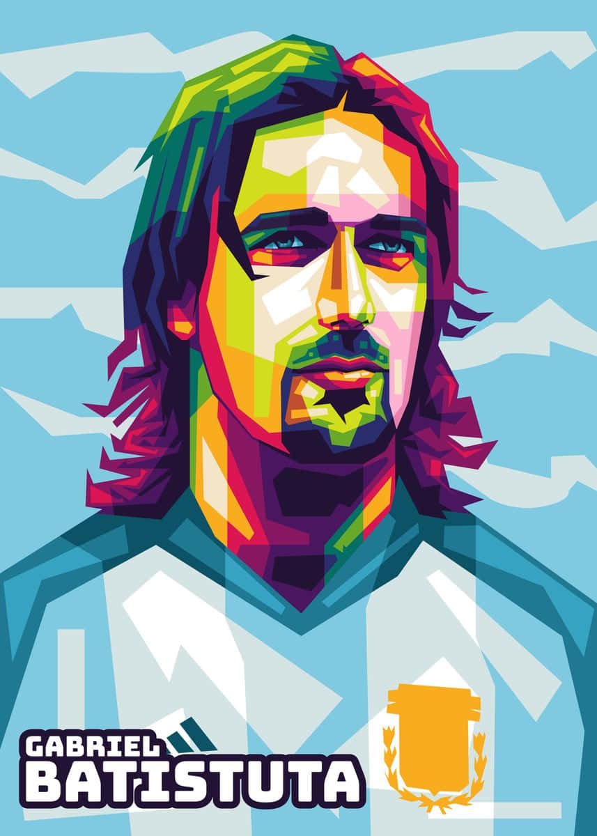 Argentina Gabriel Batistuta Vector Art Background