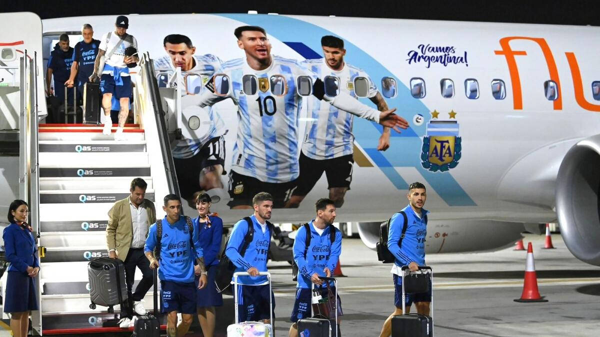 Argentina National Football Team Alighting Plane Background