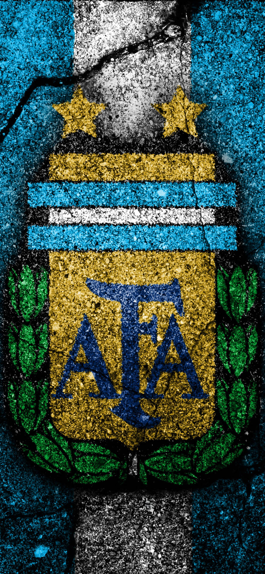 Argentina National Football Team Logo On Pavement