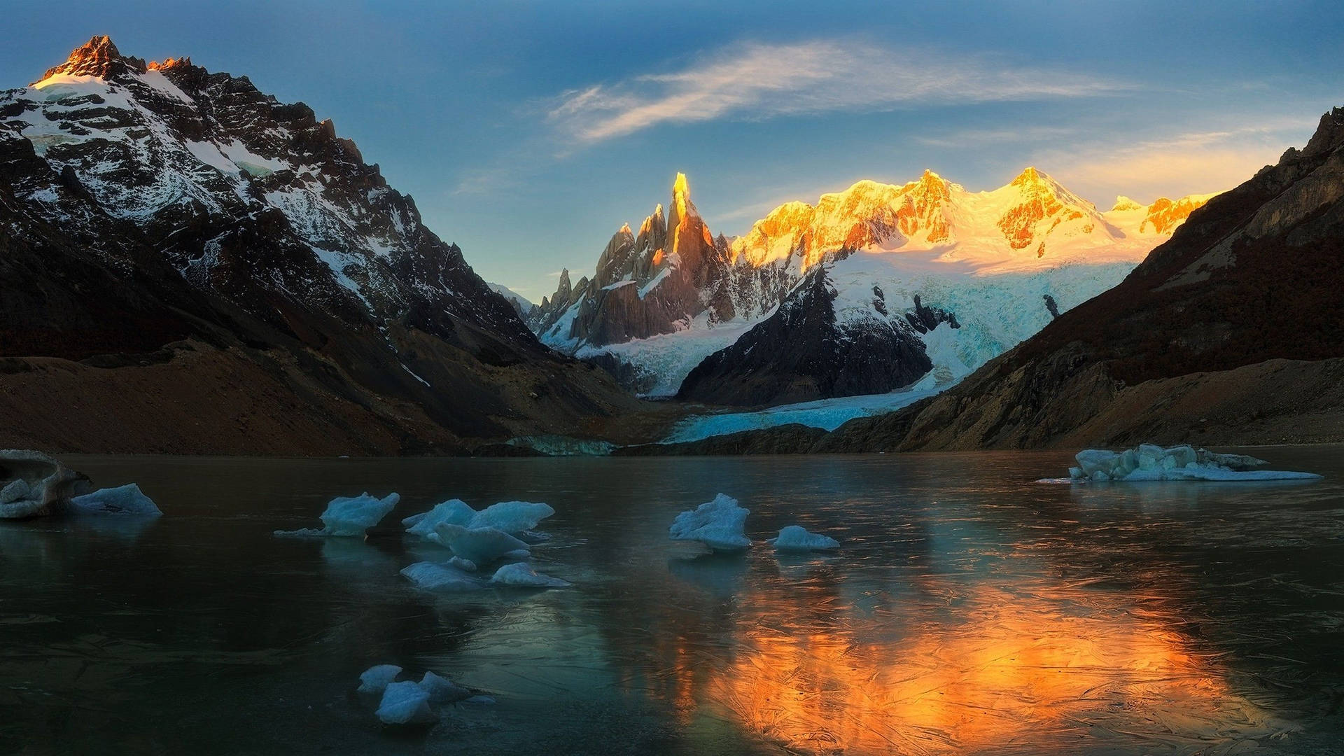 Argentina Patagonia Andes Sunrise Background