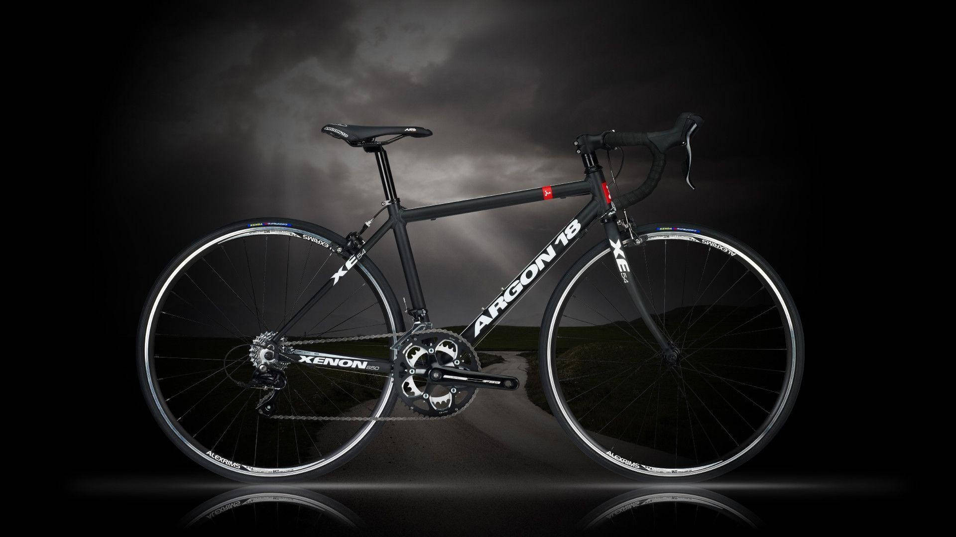 Argon 18 Road Bike Reflective Black Background