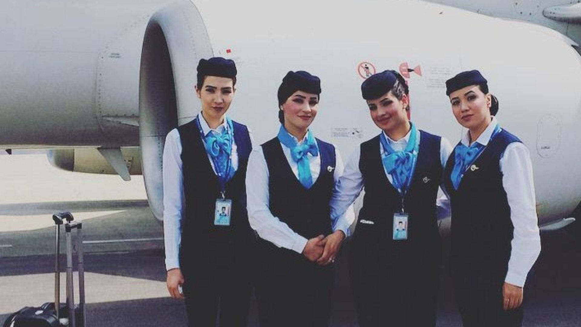 Ariana Afghan Airlines Flight Attendants On Duty