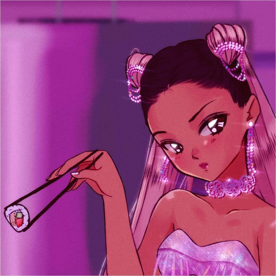 Ariana Grande Anime Instagram Pfp Background