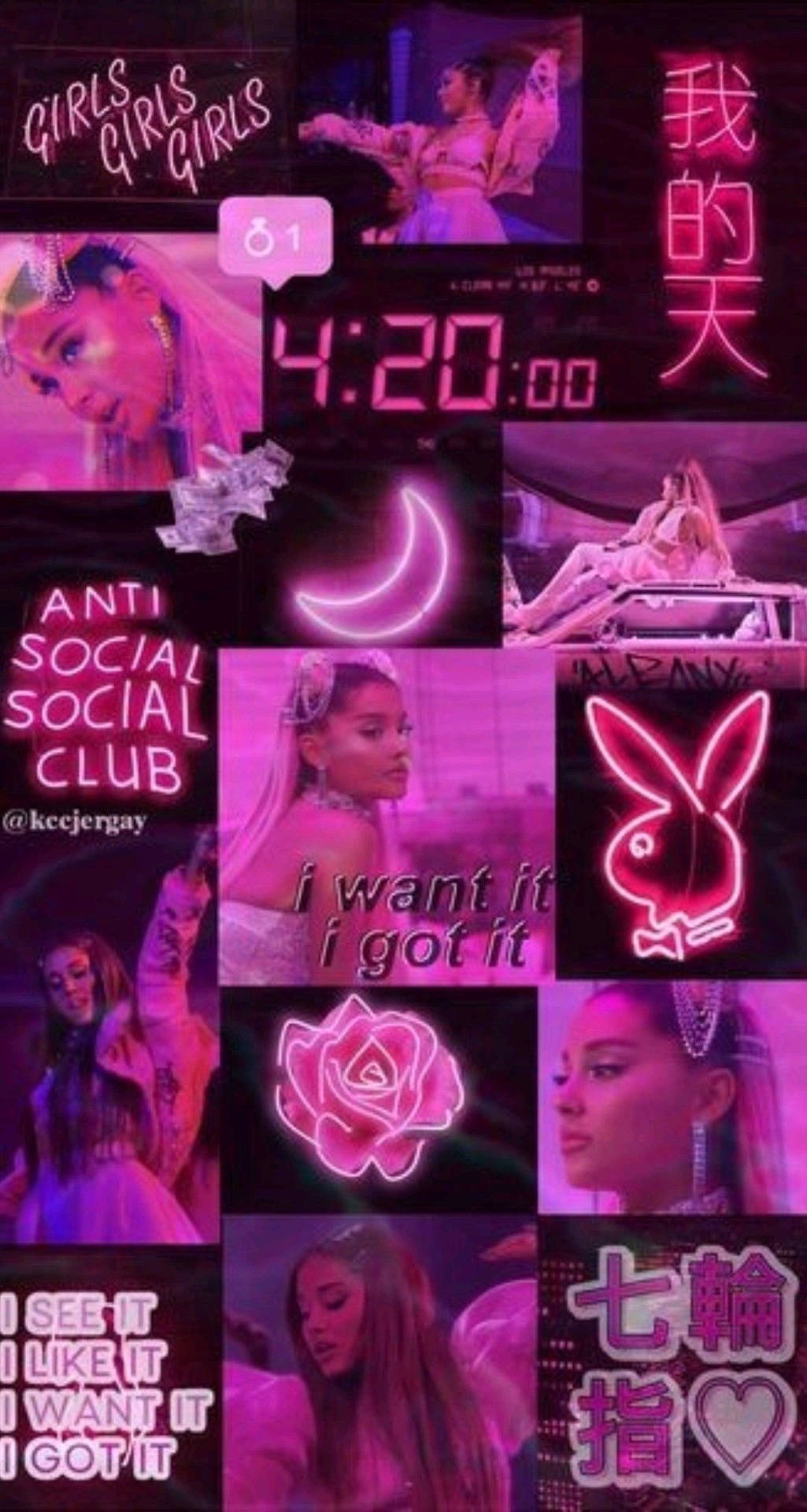 Ariana Grande Black Pink Baddie Background