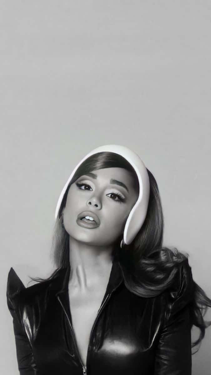 Ariana Grande Blackand White Portrait