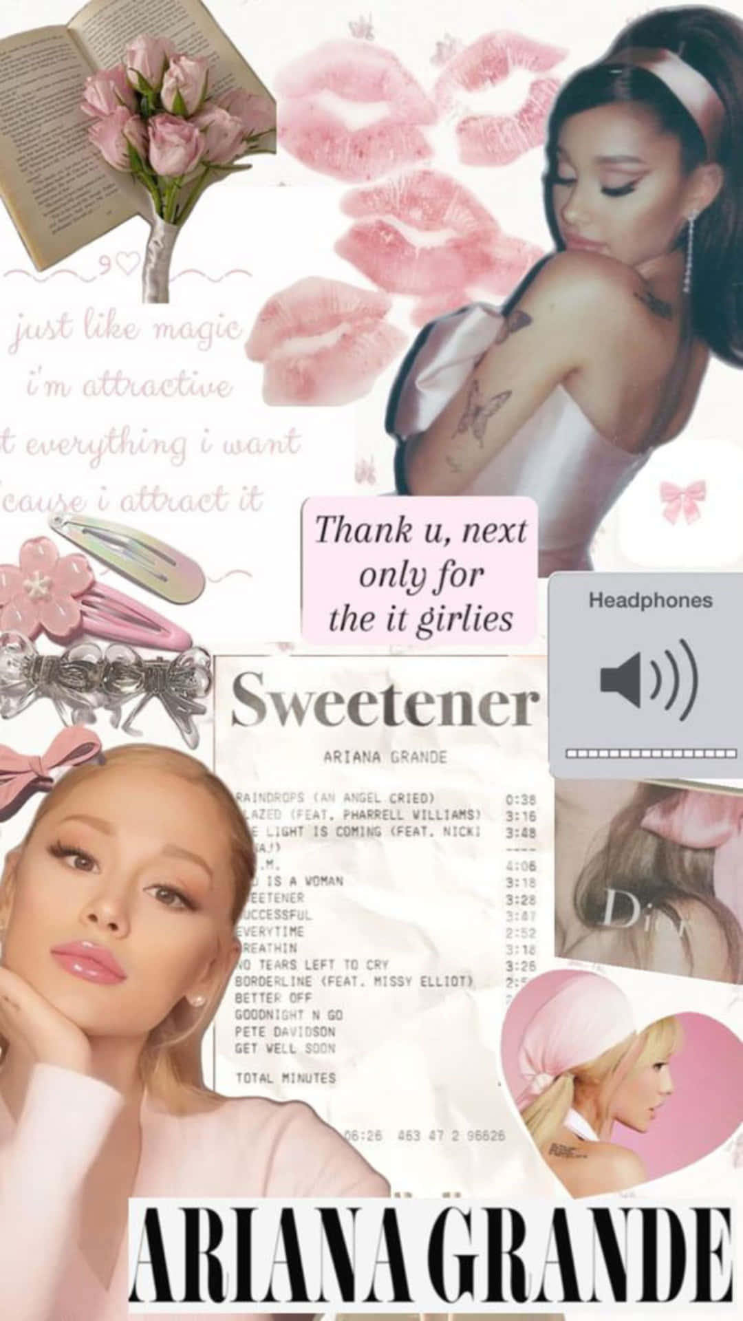 Ariana Grande Fan Collage Background