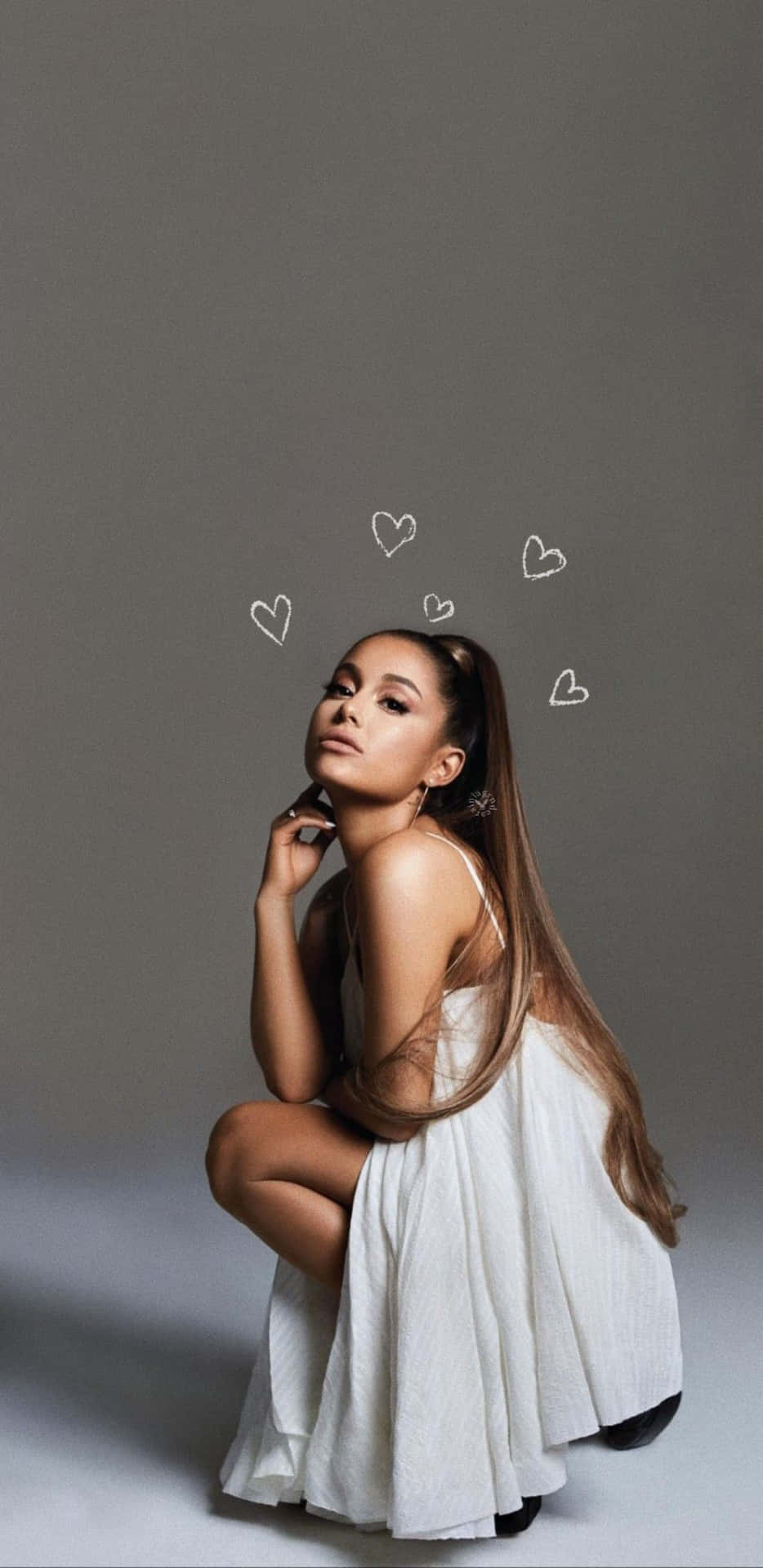 Ariana Grande Grey Aesthetic Background