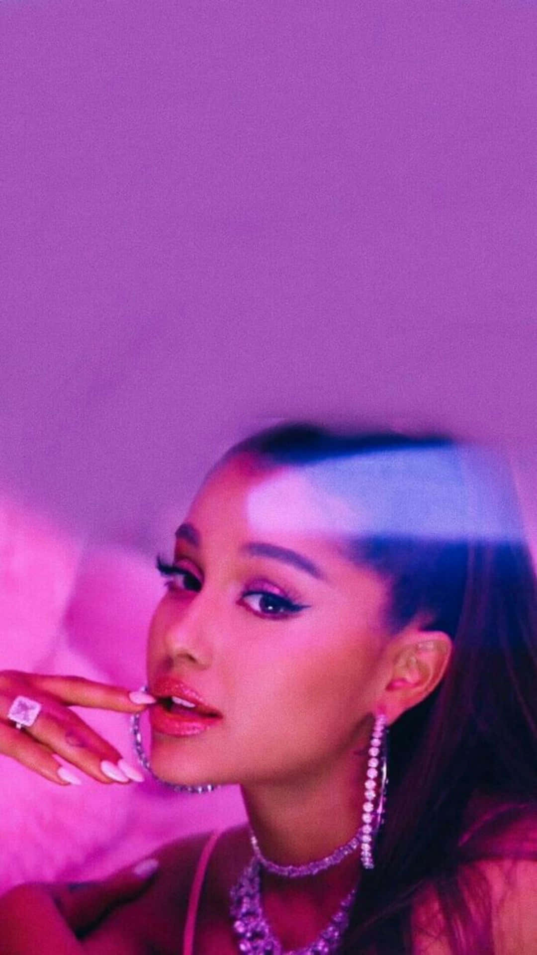 Ariana Grande Pink Glow Portrait Background