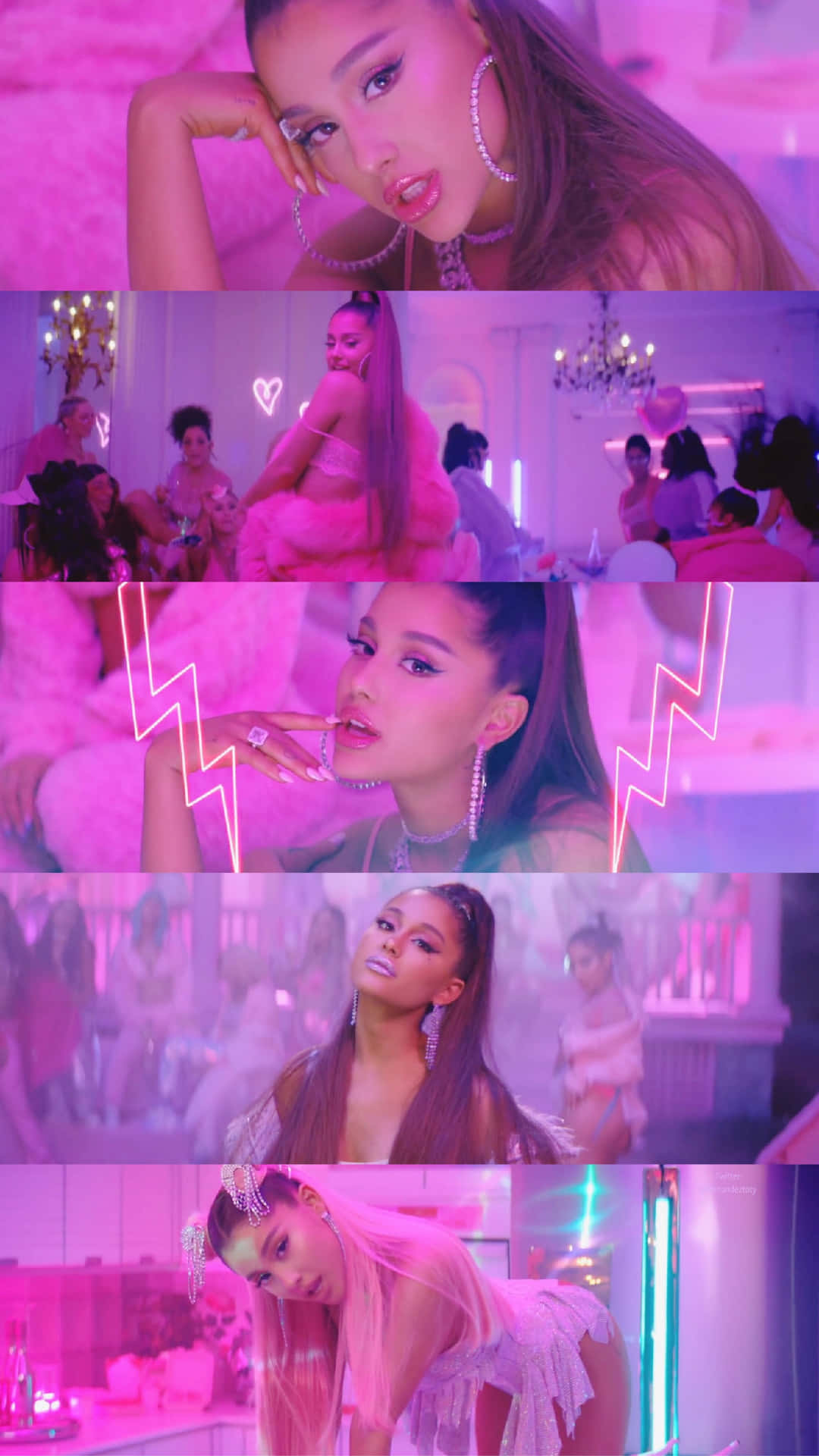 Ariana Grande Striking A Pose In Trendy Aesthetic Outfit Background
