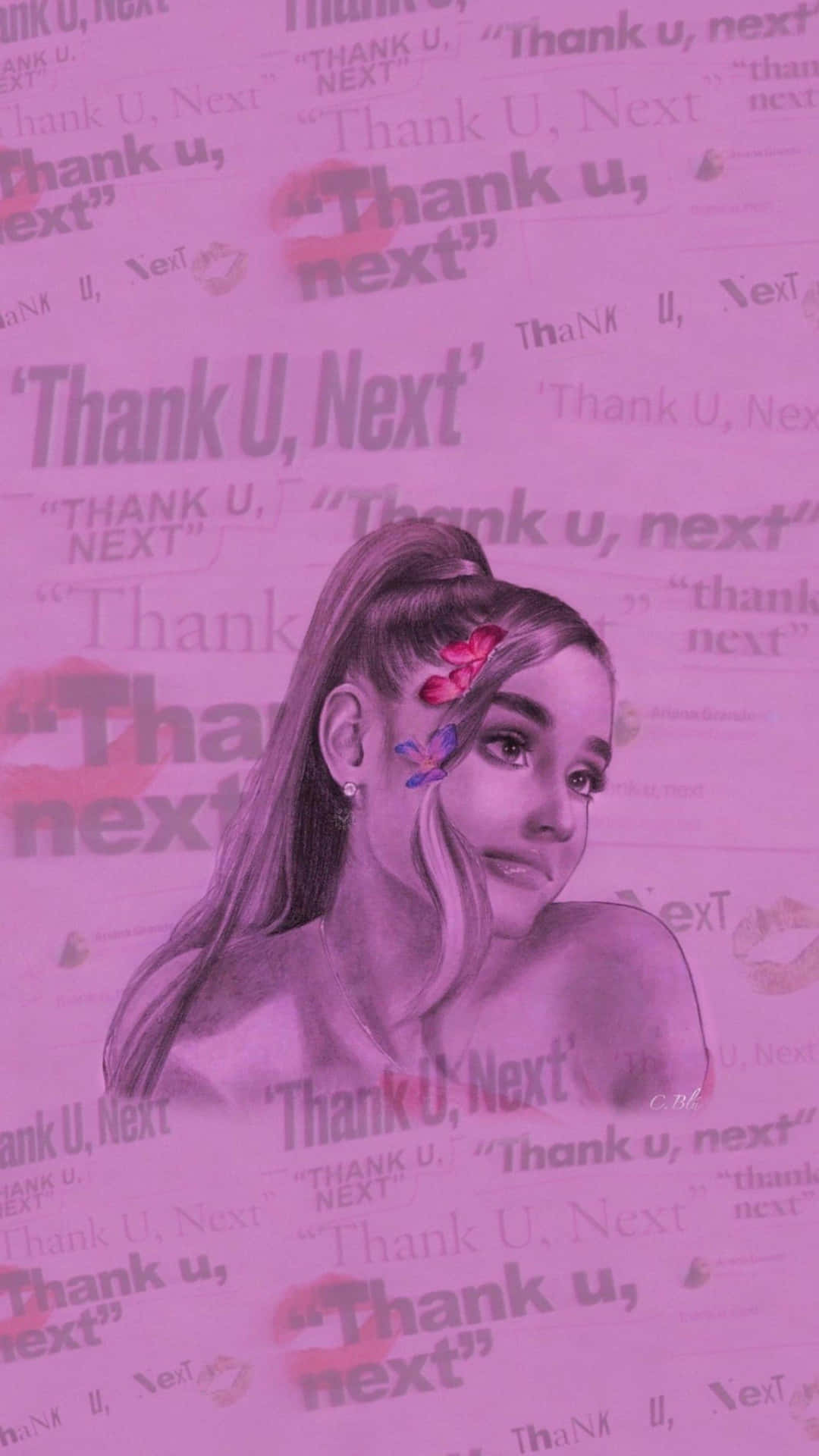Ariana Grande Thank U Next Pink Backdrop Background