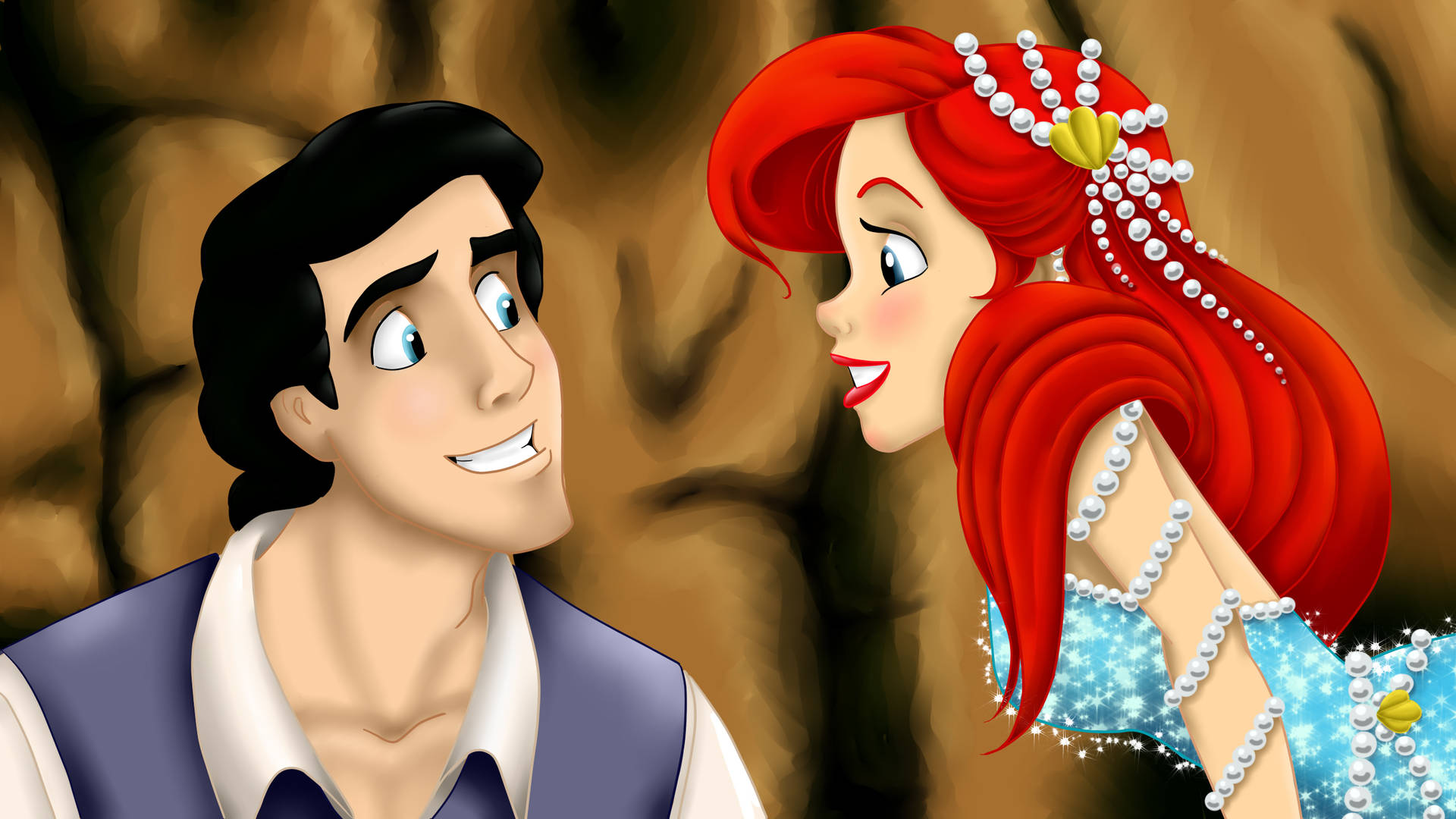 Ariel And Eric Fanart Background