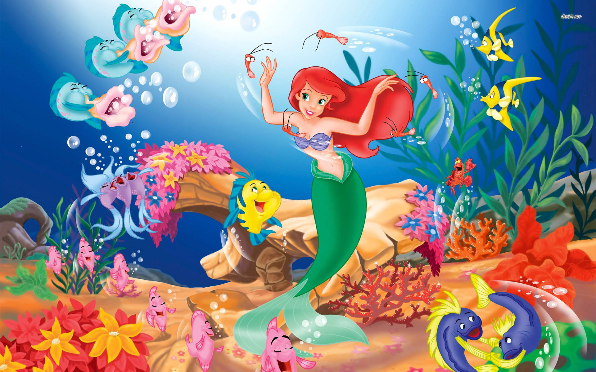 Ariel Dancing Under The Sea Background