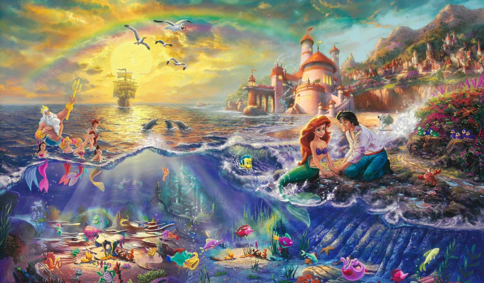 Ariel From Disney's The Little Mermaid Background