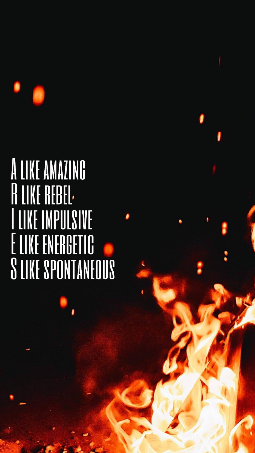 Aries Aesthetic Meaning With Fire Background