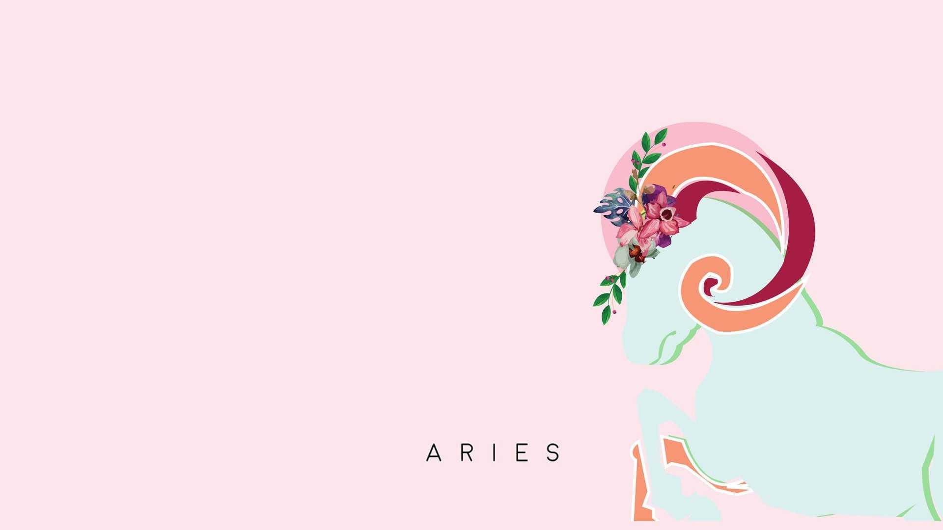 Aries Aesthetic Pink Background Background