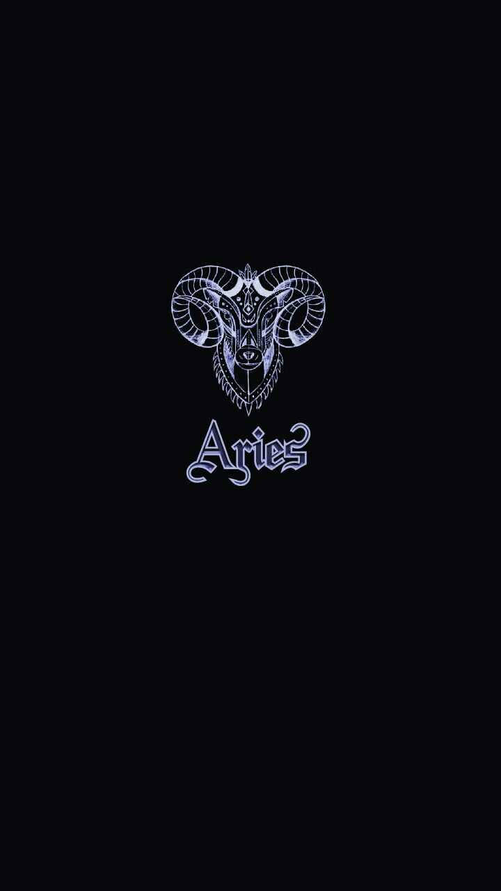 Aries Aesthetic Ram Head And Text Background