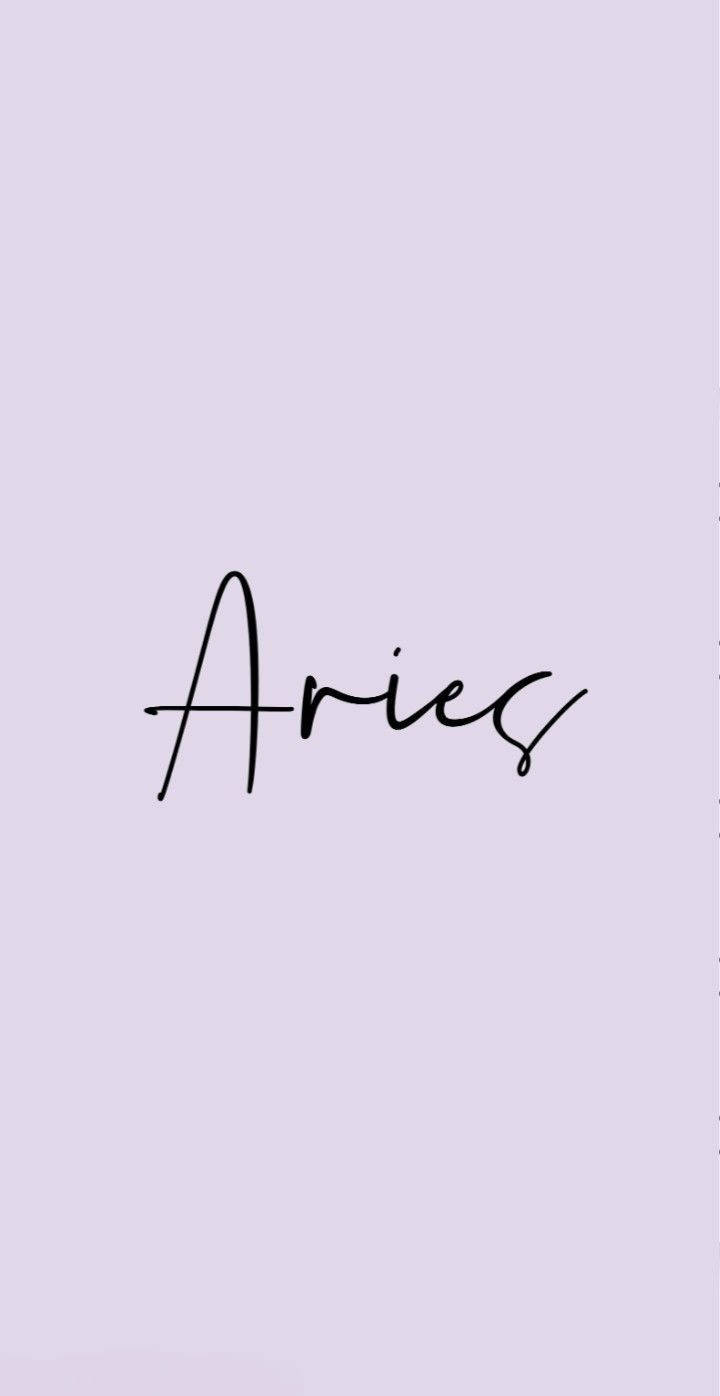 Aries Aesthetic Typography In Lilac Background