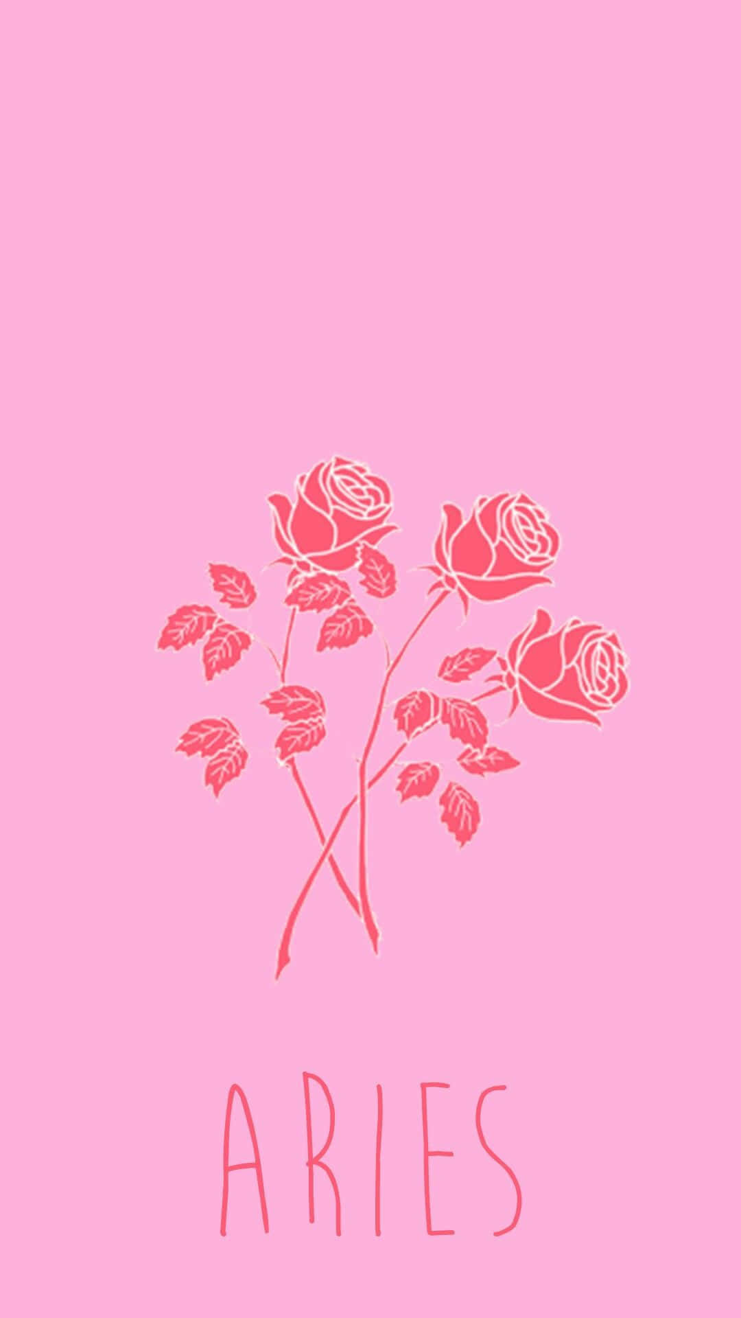 Aries Iphone Pink Roses Background