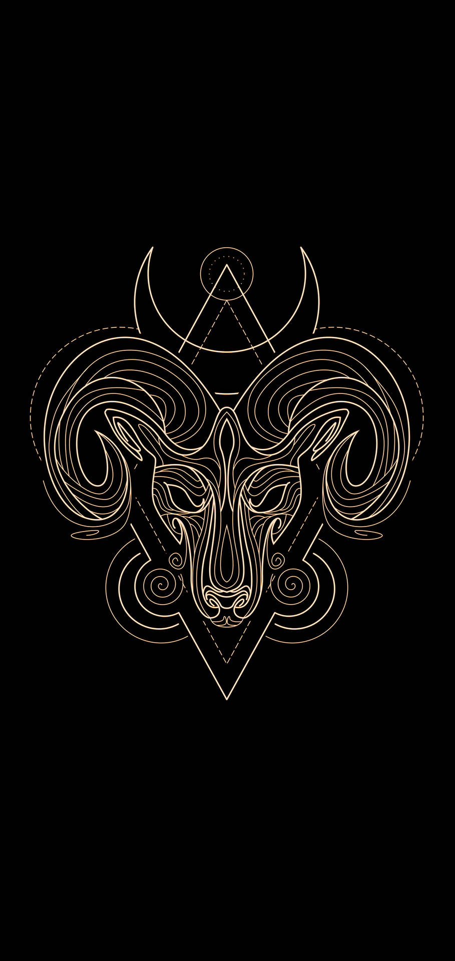 Aries White Ram Skull Digital Art Background