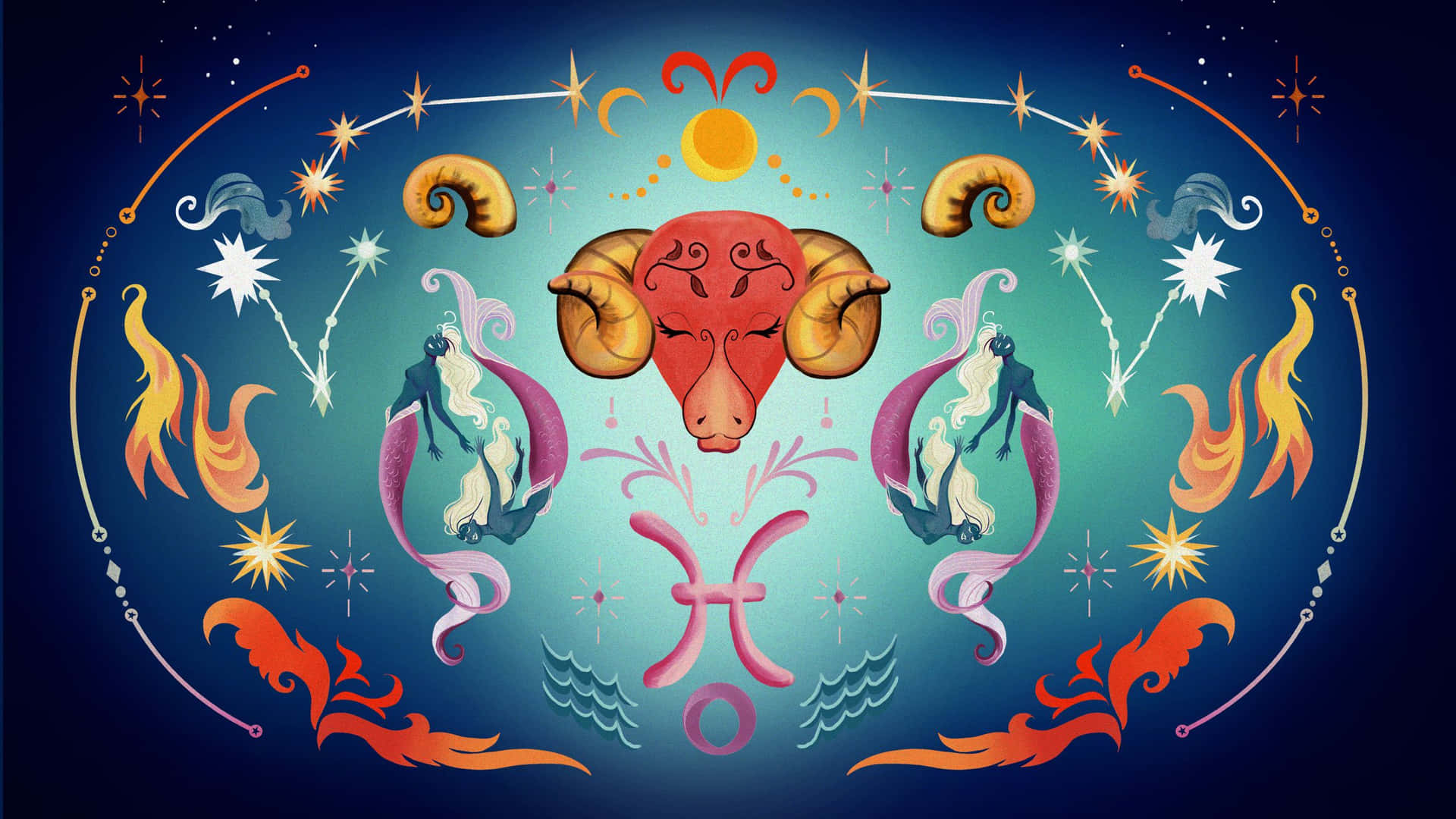 Aries Zodiac Sign Artwork Background
