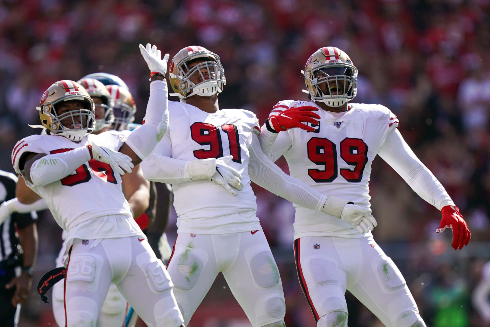 Arik Armstead And Teammates At Levi Stadium 2019 Background