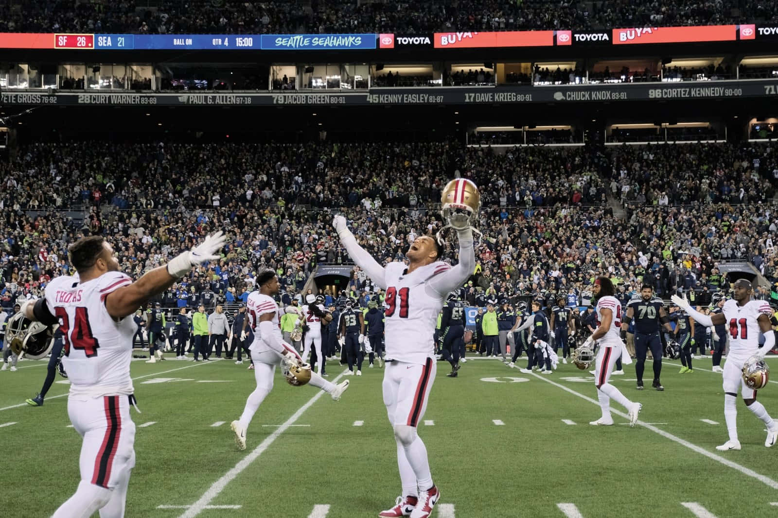 Arik Armstead In San Francisco 49ers 2019 Victory Background