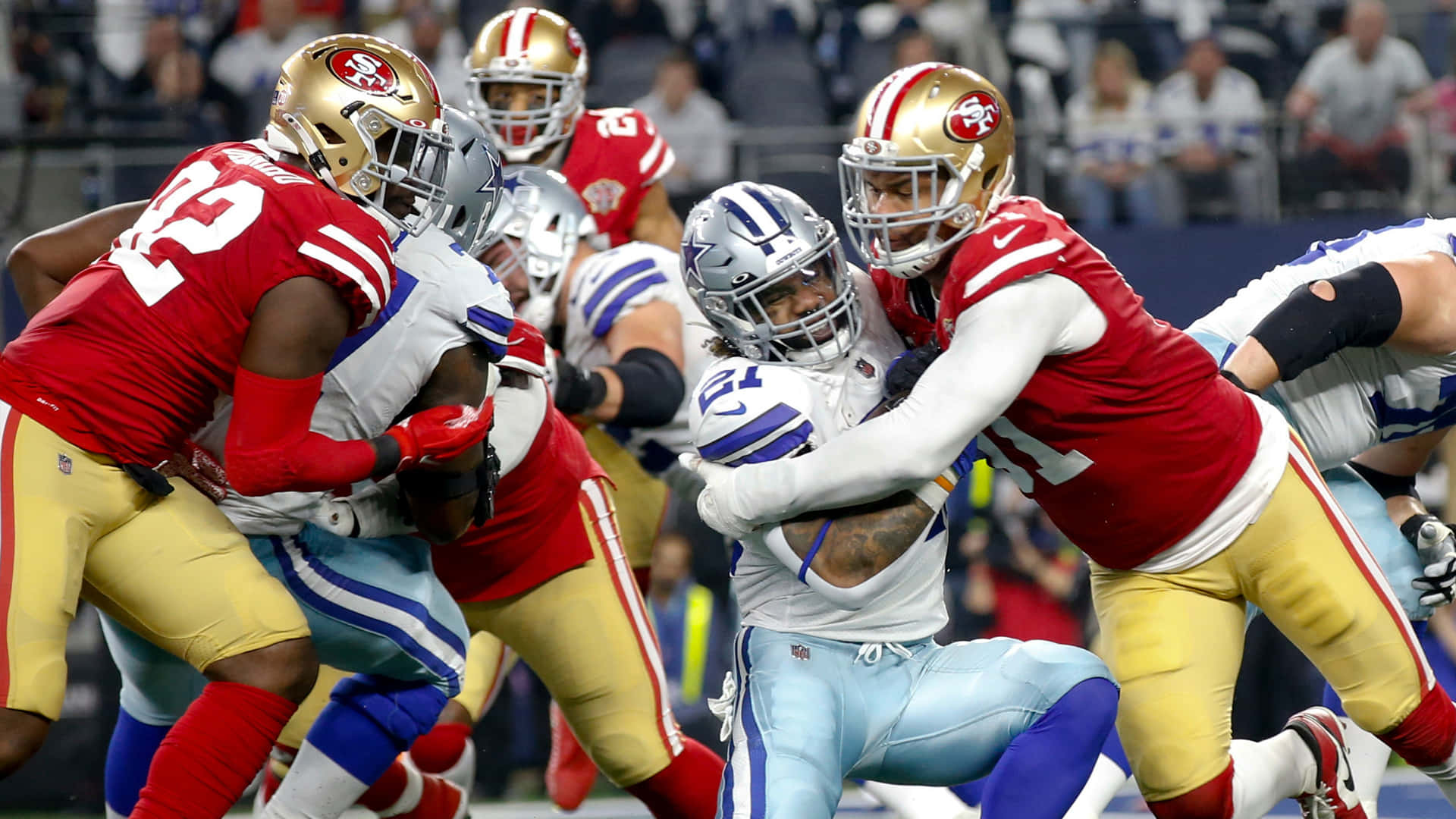 Arik Armstead In San Francisco 49ers Versus New Orleans Saints Background