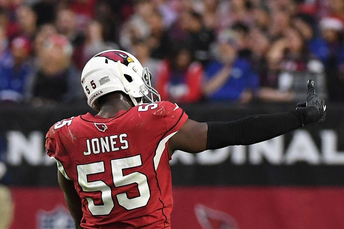 Arizona Cardinals Number 55 Chandler Jones Thumbs Up