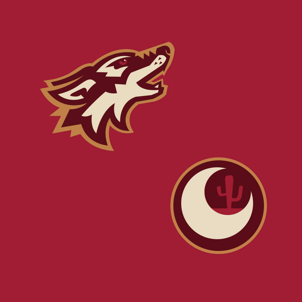 Arizona Coyotes Logo White Crescent Moon