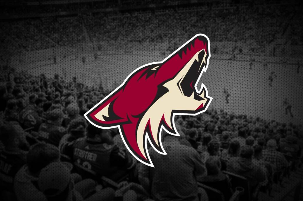 Arizona Coyotes Logo With Fans Background