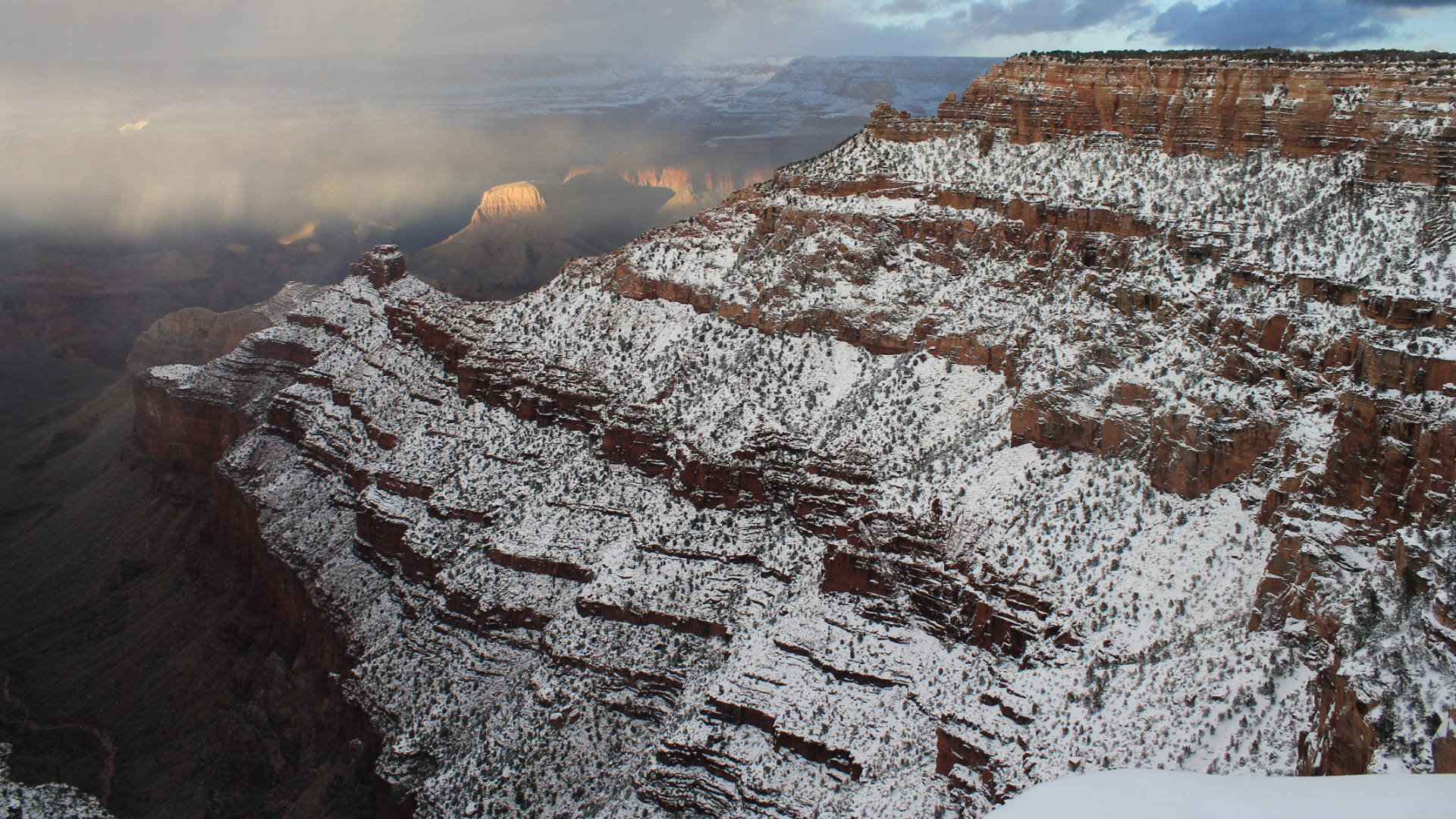 Arizona Grand Canyon Snow Background