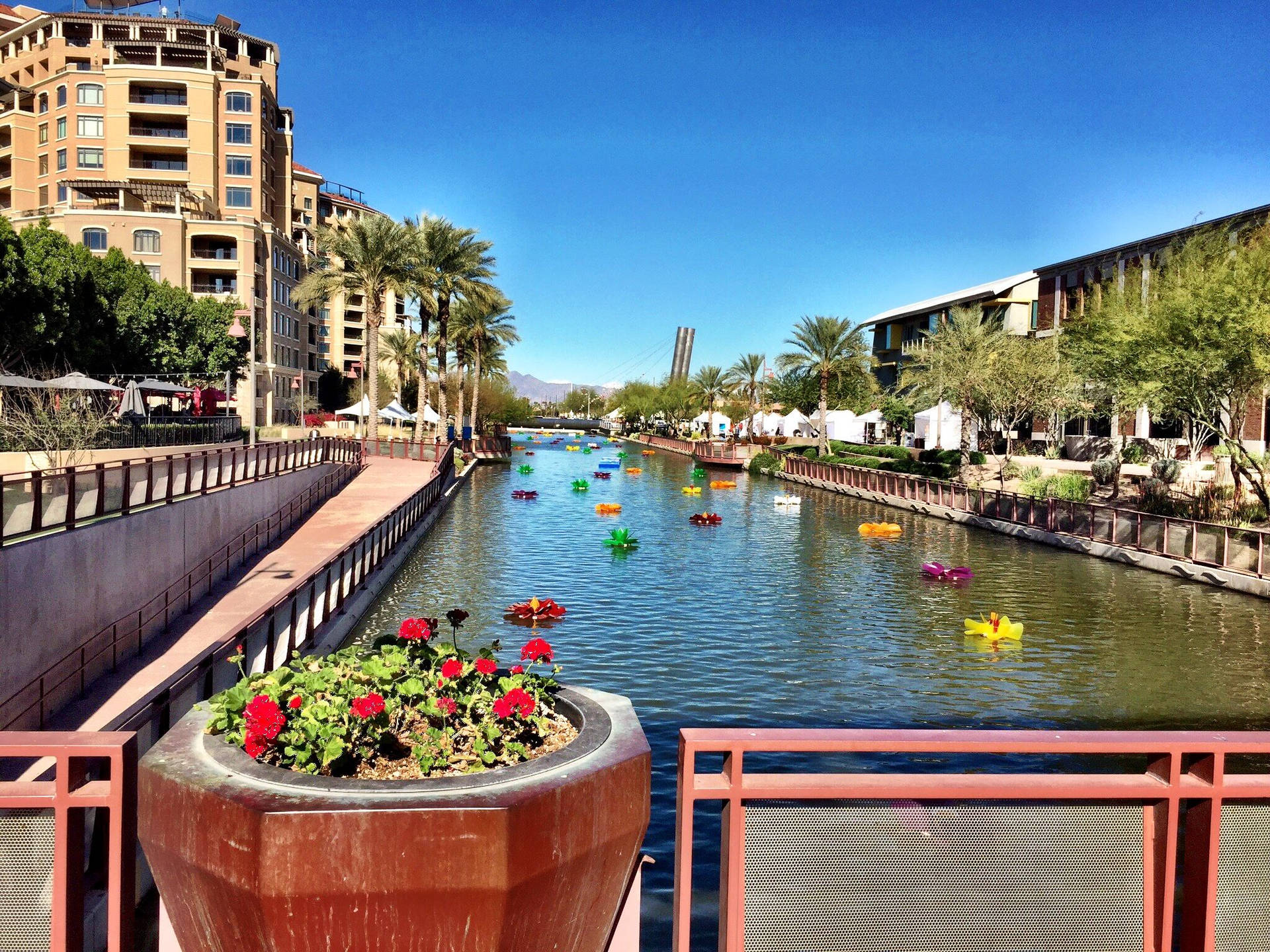 Arizona Old Town Scottsdale Canal Background